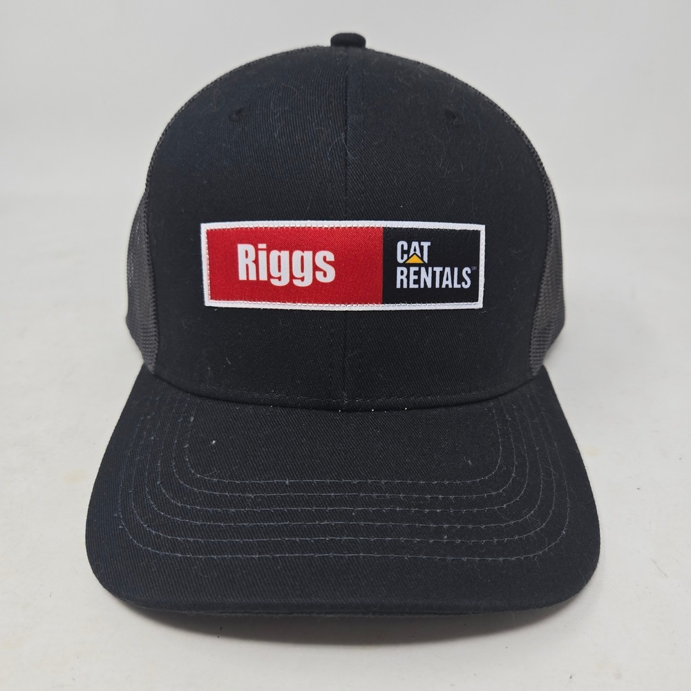 Riggs CAT Rentals Trucker Hat Black Mesh Snapback Caterpillar Licensed Cap